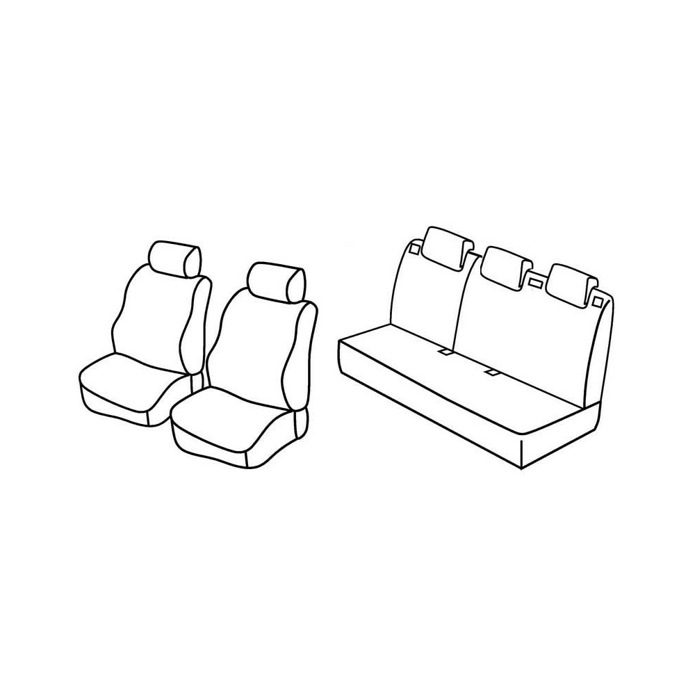 Set Sitzbezüge Superior - Schwarz/Grau - kompatibel für Ford Fiesta 5p  (09/08>05/17)