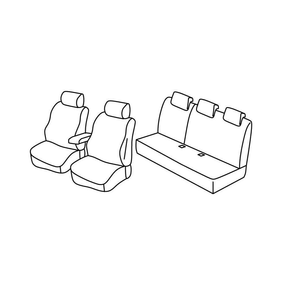 Juego funda asientos Superior - Negro/Gris - compatible para Dacia