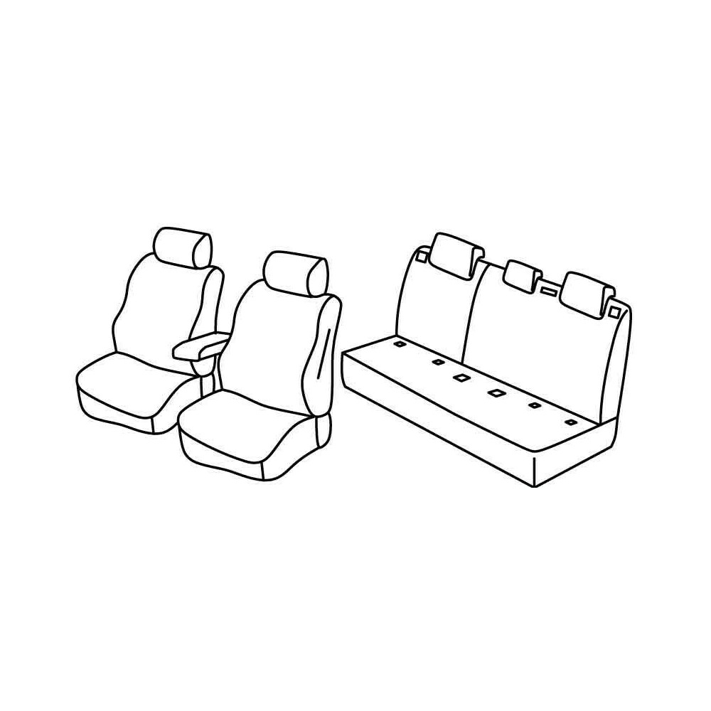 Set Sitzbezüge Superior - Schwarz/Grau - kompatibel für Opel Corsa