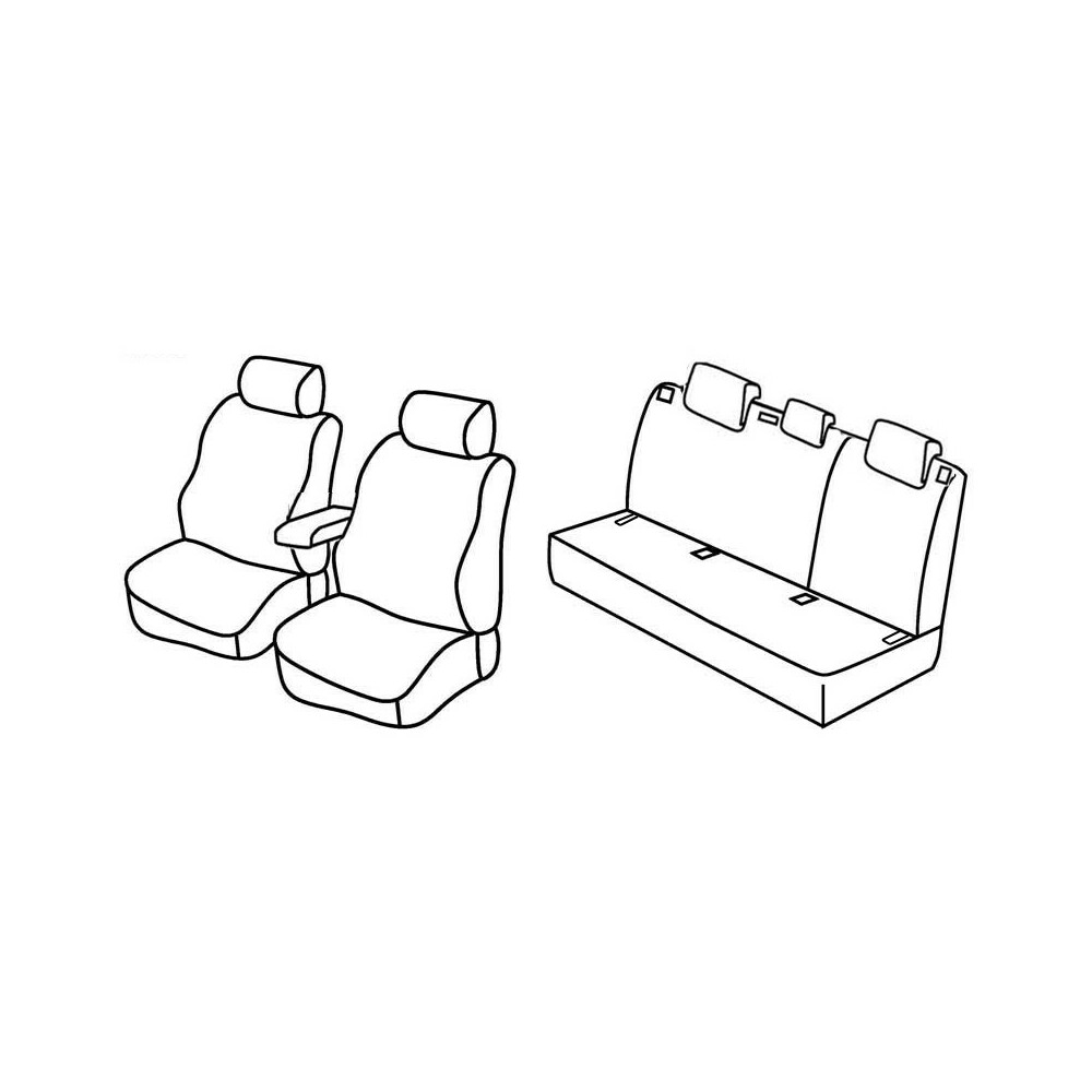 Set Sitzbezüge Superior - Schwarz/Rot - kompatibel für Audi A3