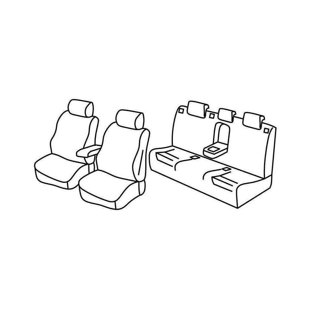 Set Sitzbezüge Superior - Schwarz/Blau - kompatibel für Audi A4 Avant  (09/01>04/08)