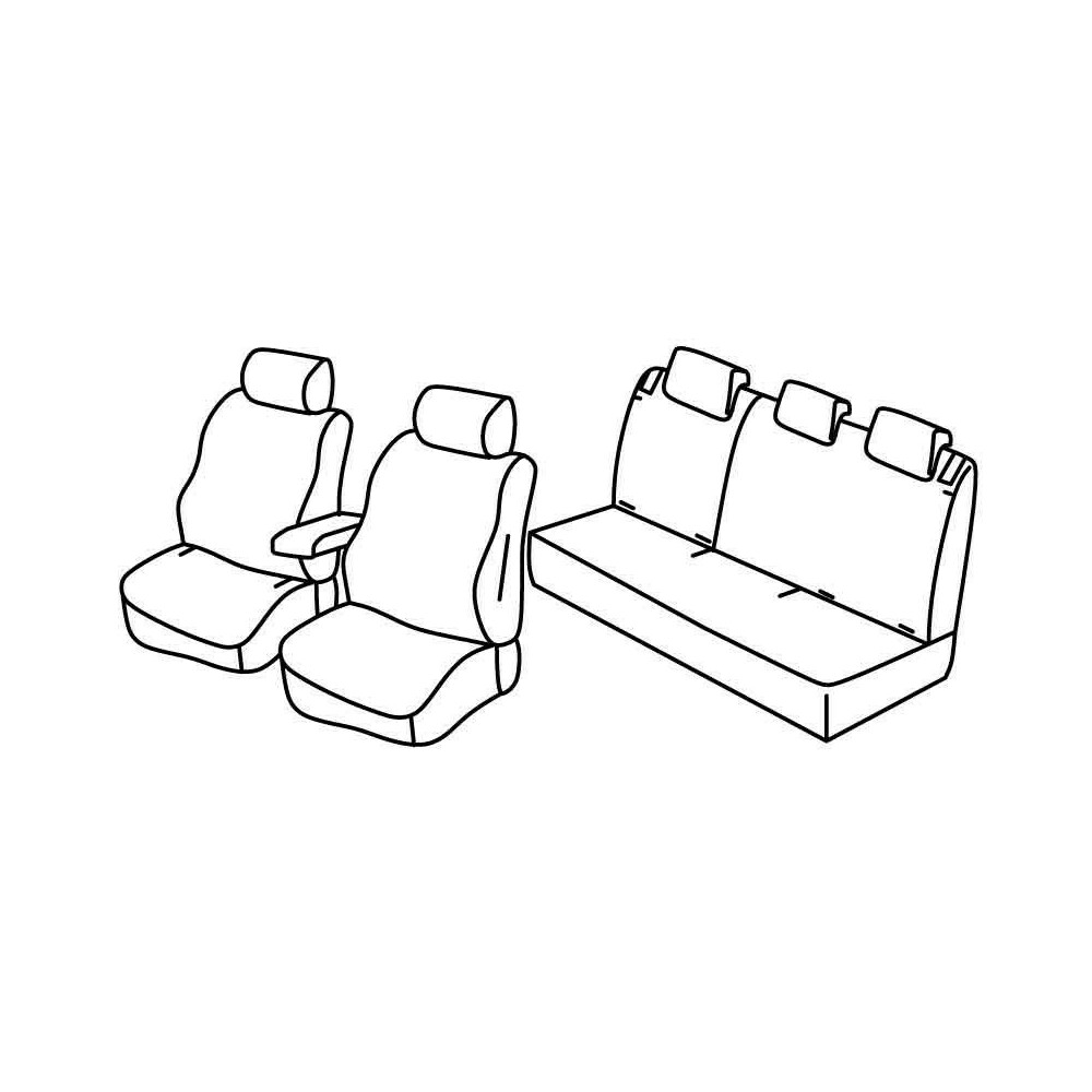 Set coprisedili Superior - Nero/Blu - compatibile per Citroen C3 Aircross  (10/17>)