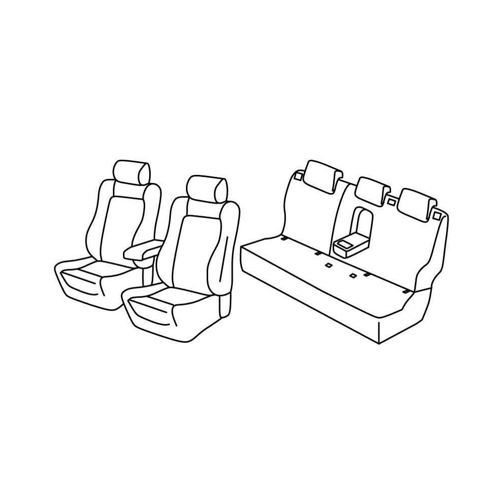 Set Sitzbezüge Superior - Schwarz/Grau - kompatibel für Nissan Qashqai  (04/21>)