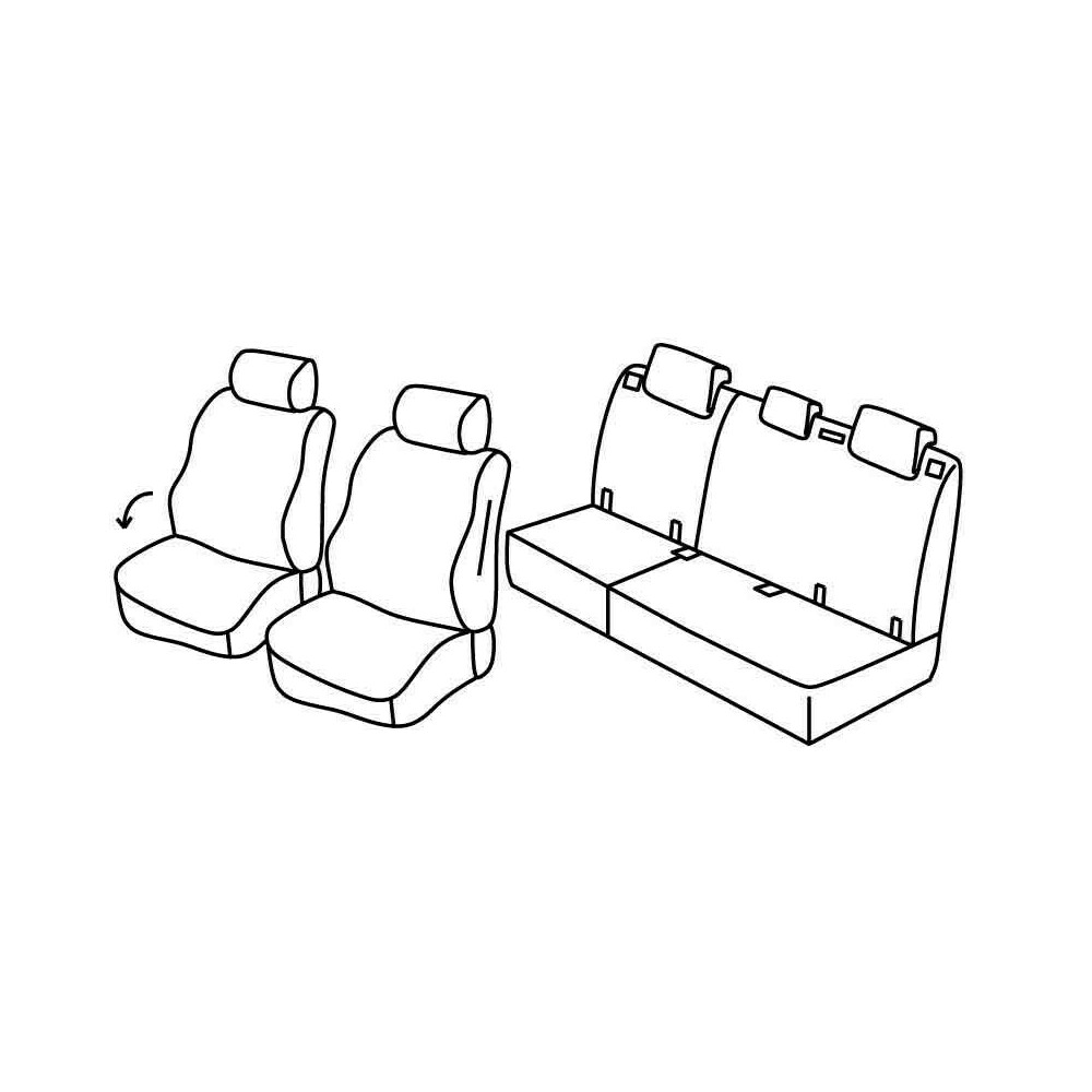 Set Sitzbezüge Superior - Nocciola - kompatibel für Opel Mokka  (11/12>03/16) - Opel Mokka X (04/