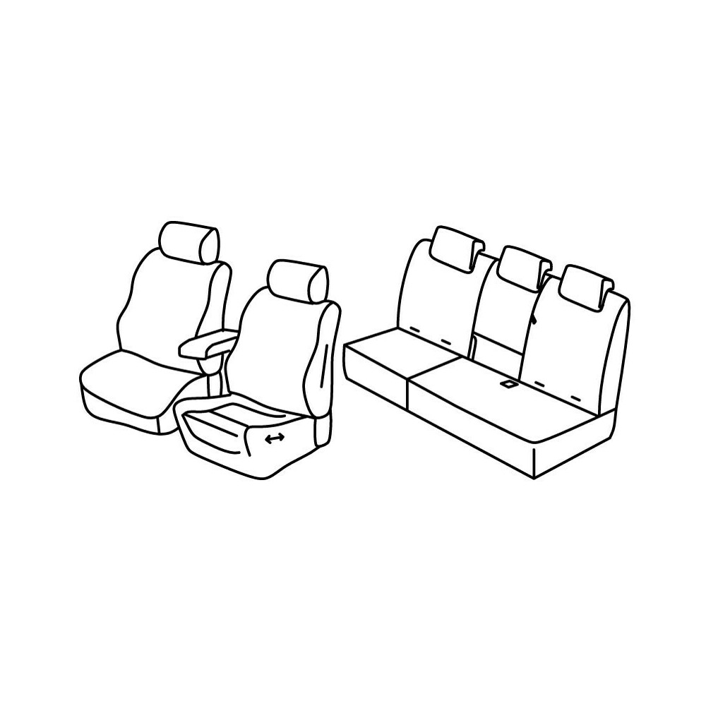 Set coprisedili Superior - Nero/Blu - compatibile per Opel Crossland X (06/17>09/20)