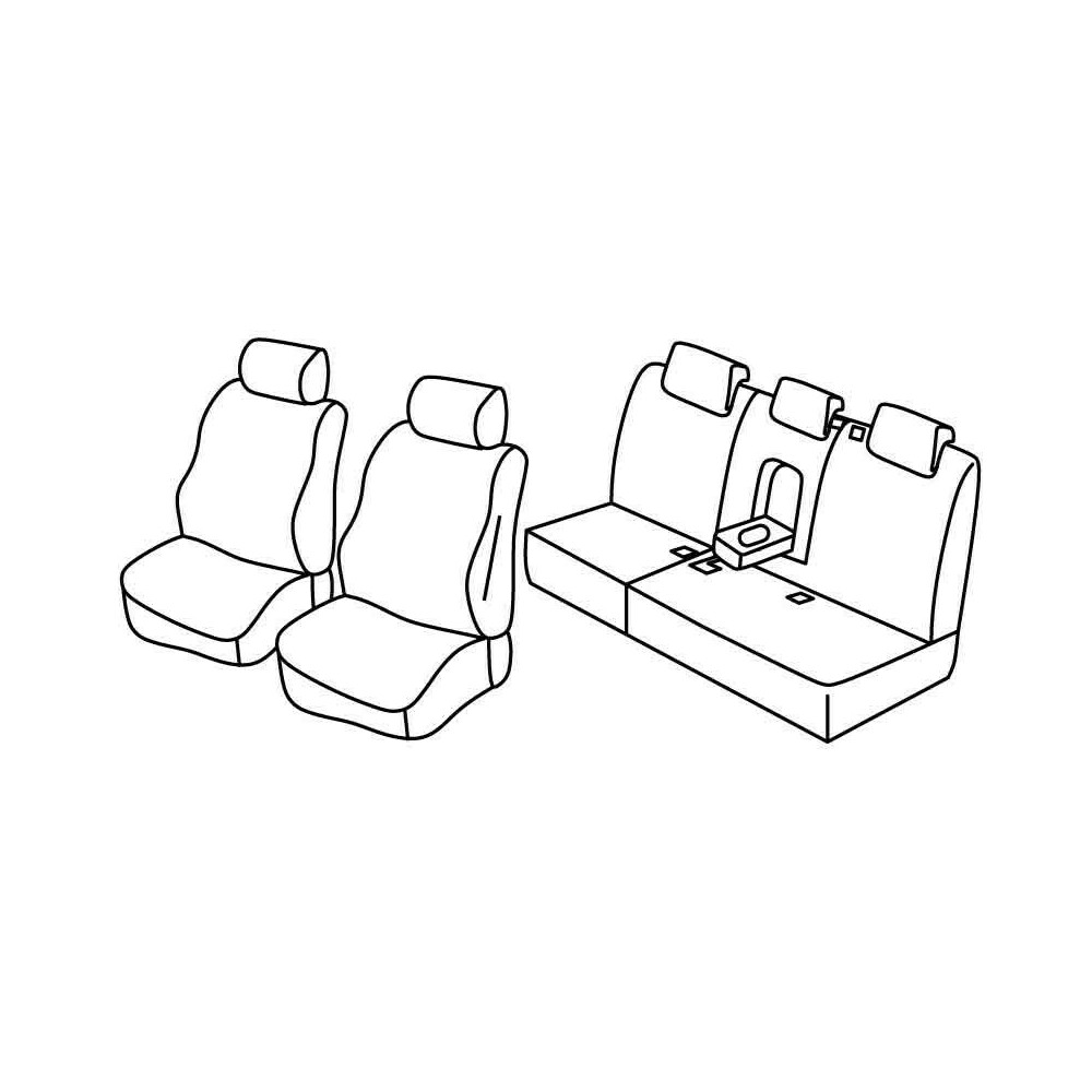 Set Sitzbezüge Superior - Grau/schwarz - kompatibel für Volkswagen