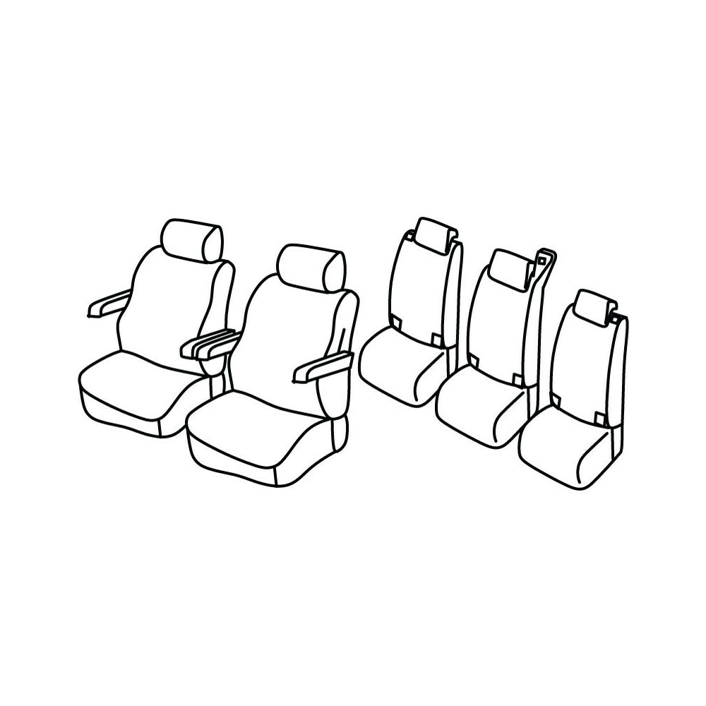 Set coprisedili Superior - Nero/Grigio - compatibile per Volkswagen Multivan T7 (09/22>)