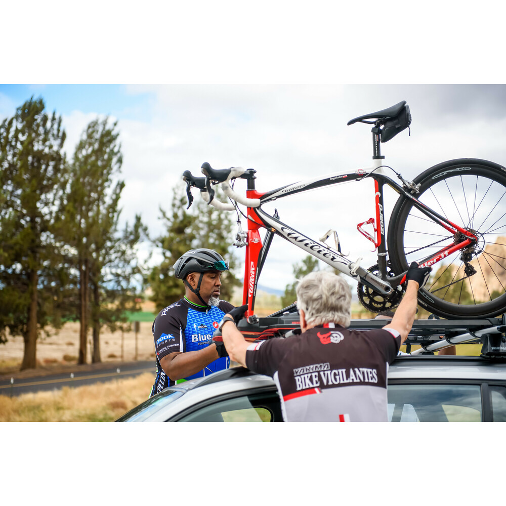 HighSpeed Extended, porta bicicletta da tetto con fissaggio ruota anteriore - Nero - max 1270 mm (passo bici)