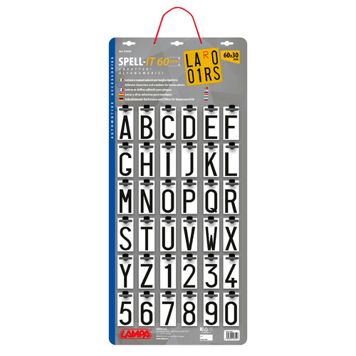 Spell-It, complete range of 360 pieces on wall-display - 60x30 mm