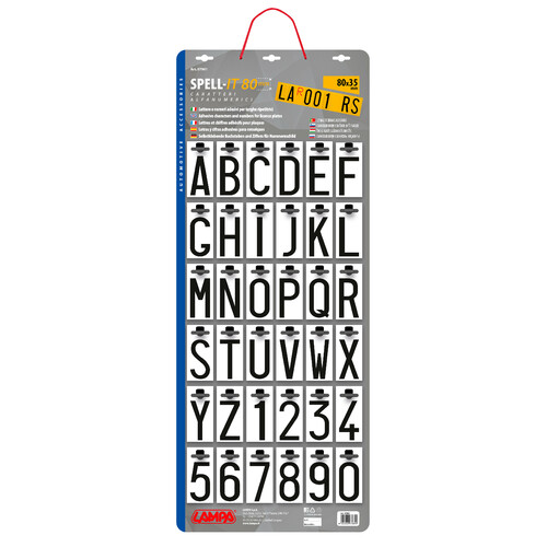 Spell-It, complete range of 360 pieces on wall-display - 80x35 mm