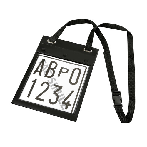 Test license plate pouch with double pocket