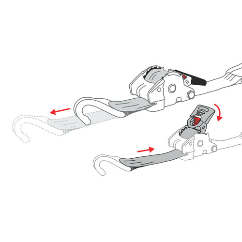 Self-retracting heavy duty ratchet tie-down - 5x300 cm 3