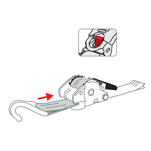 Self-retracting heavy duty ratchet tie-down - 5x300 cm 4
