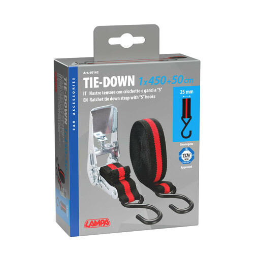 Ratchet tie down strap - 450+50 cm 2
