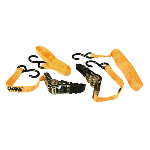 Pro-Safe, heavy duty ratchet tie-down straps set - 500 cm