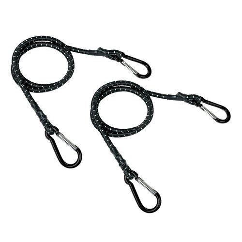 Snap-Hook, pair of elastic cords with aluminium karabiners