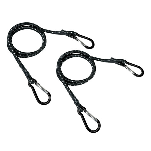 Snap-Hook, coppia corde elastiche con moschettoni in alluminio