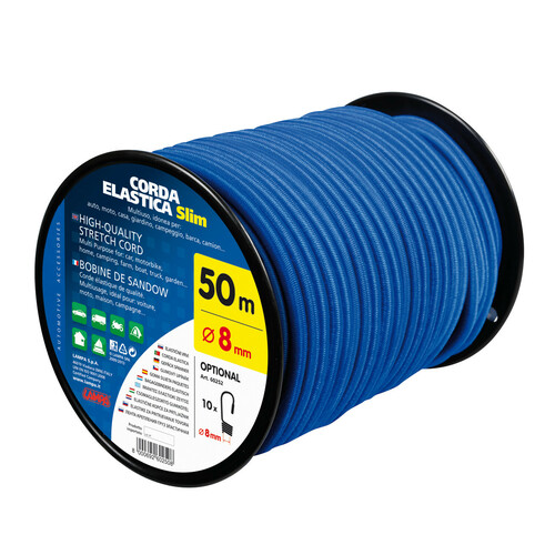 High-quality stretch cord - Ø 8 mm - 50 m - Blue