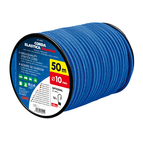 High-quality stretch cord - Ø 10 mm - 50 m - Blue