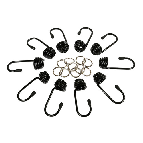 Set 10 metal hooks + clamps - Ø 8 mm