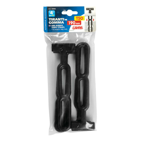 NBR rubber tarps straps, set 4 pcs - 190x50 mm 3