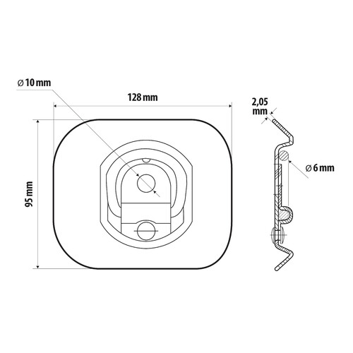 G-2, steel round mount rings, 2 pcs 2