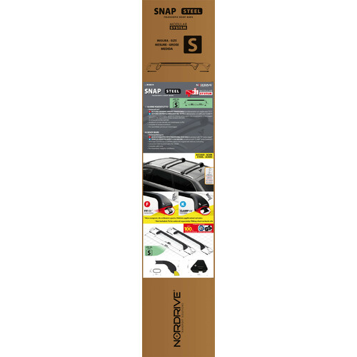Snap Steel, pair of telescopic steel roof bars - S - 80÷111 cm 3