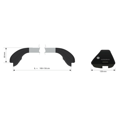 Snap Alu, pair of telescopic aluminium roof bars - L - 100÷136 cm 2