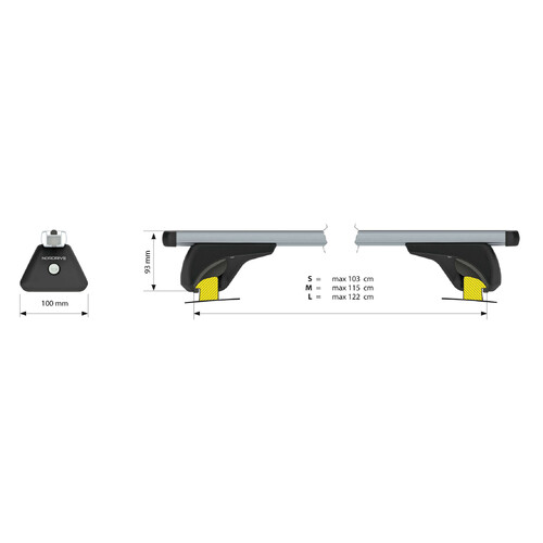 Helio In-Rail, complete set aluminium roof bars - S - Evos IA 3