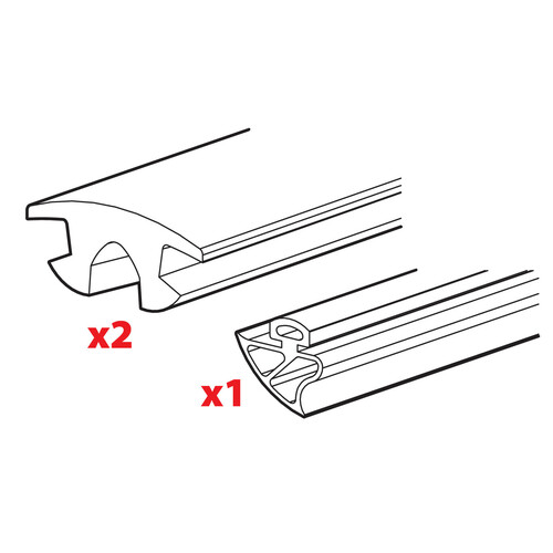 3 rubbers set for one Kargo-Plus bar - L = 180 cm