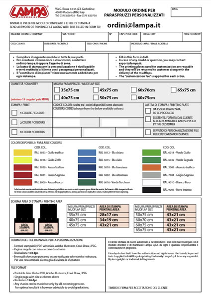 Formulario de pedido guardabarros par homologado